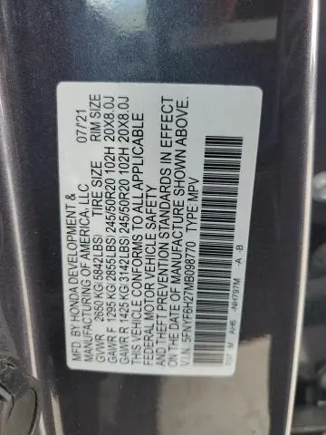 2021 HONDA PILOT SE  