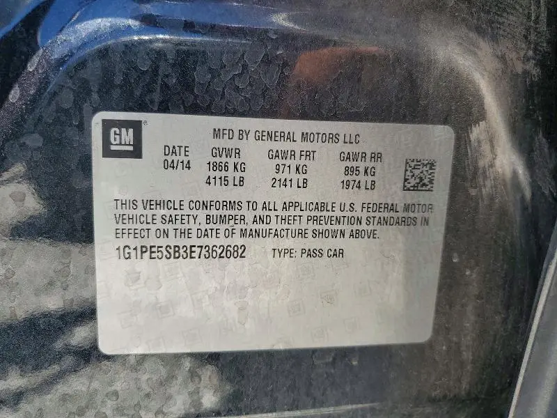 2014 CHEVROLET CRUZE LT  