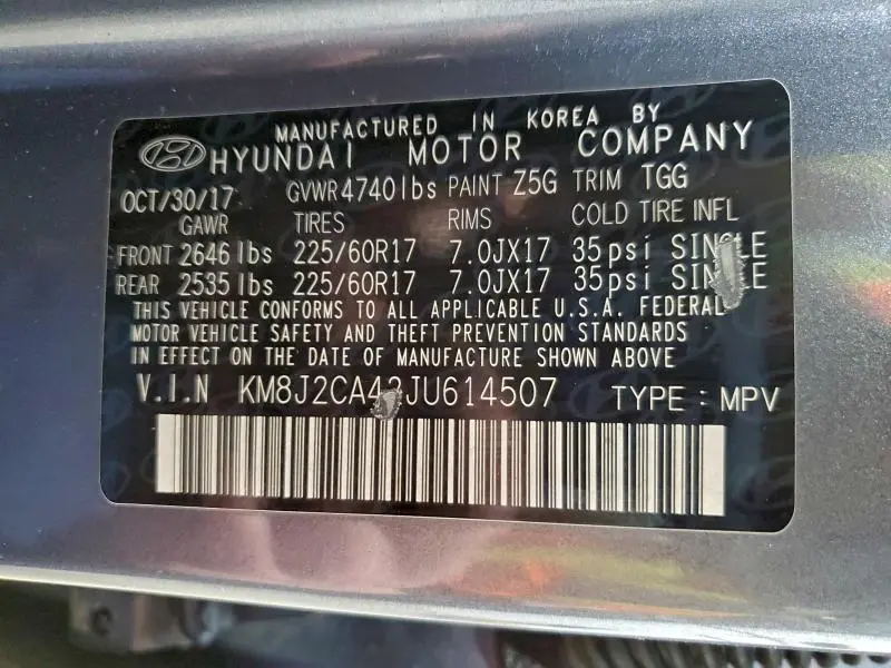 2018 HYUNDAI TUCSON SE  