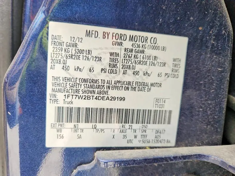 2013 FORD F250 SUPER DUTY  