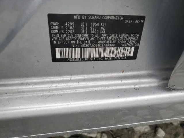 2019 SUBARU IMPREZA PREMIUM  