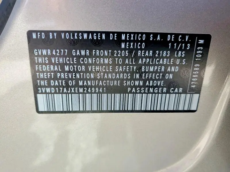 2014 VOLKSWAGEN JETTA SE  