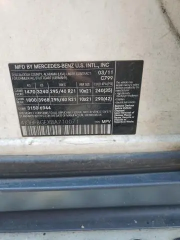 2011 MERCEDES-BENZ GL 550 4MATIC  