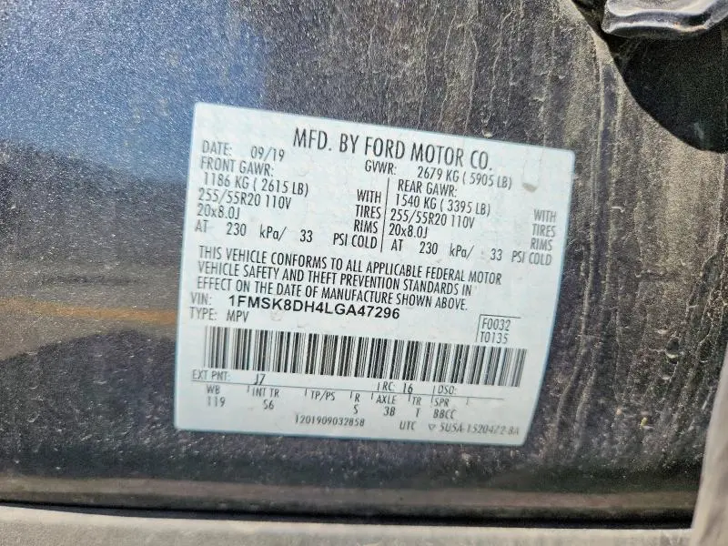 2020 FORD EXPLORER XLT  