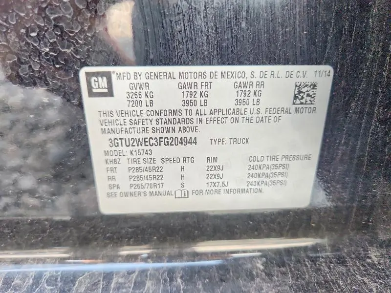 2015 GMC SIERRA K1500 DENALI  