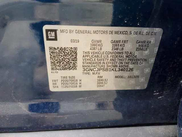 2019 CHEVROLET TRAX 1LT  