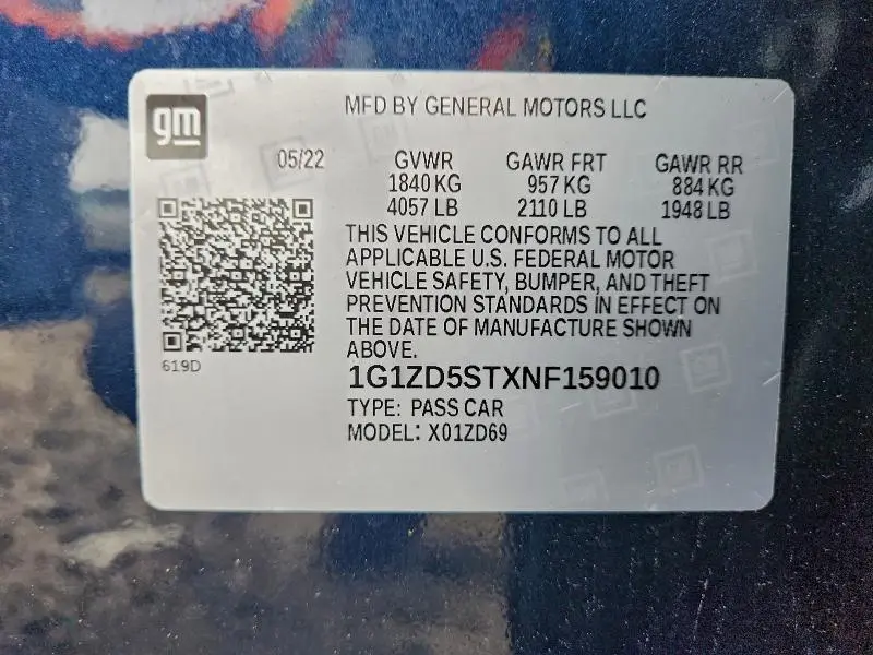 2022 CHEVROLET MALIBU LT  