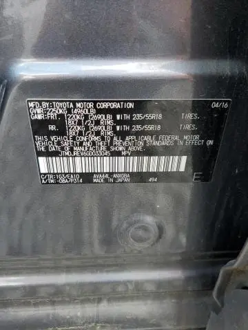 2016 TOYOTA RAV4 HV LIMITED  