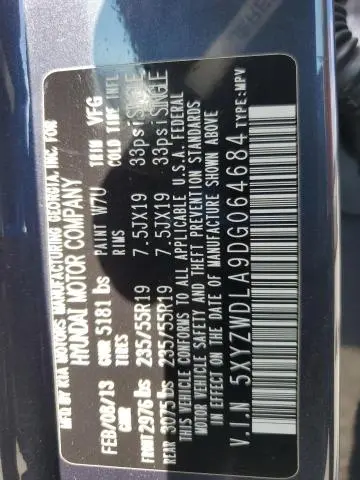 2013 HYUNDAI SANTA FE SPORT   