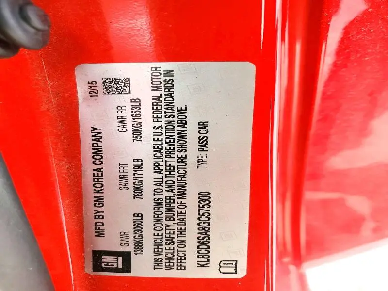 2016 CHEVROLET SPARK 1LT  