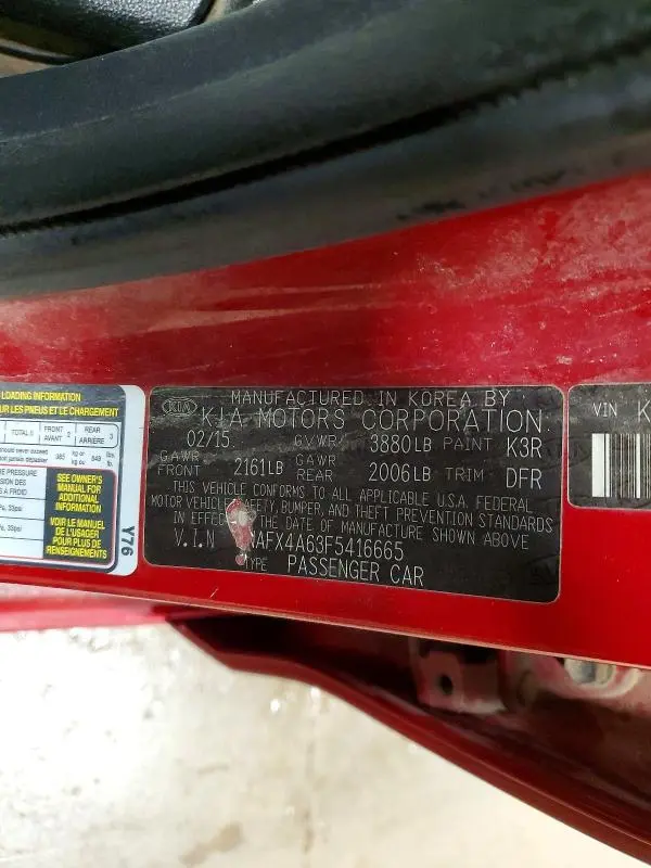 2015 KIA FORTE LX  