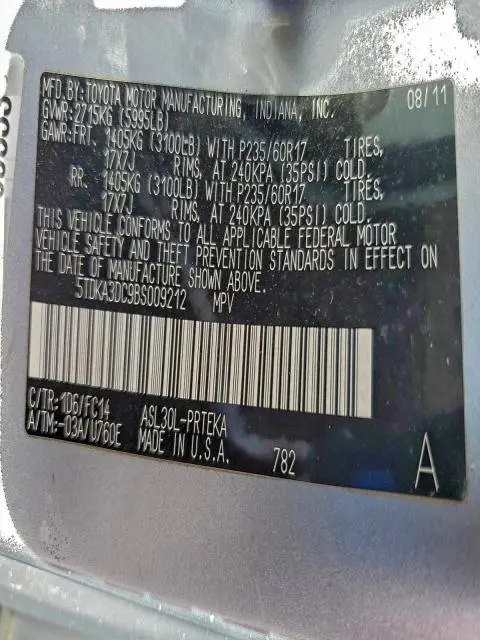 2011 TOYOTA SIENNA BASE  