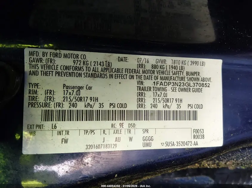 2016 FORD FOCUS TITANIUM