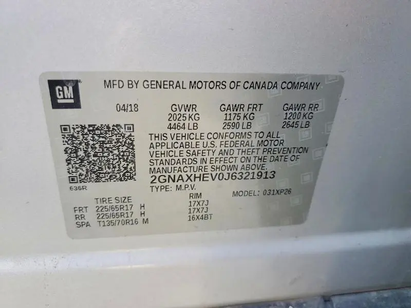 2018 CHEVROLET EQUINOX LS  