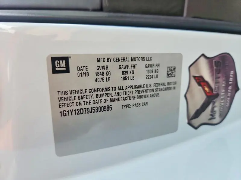 2018 CHEVROLET CORVETTE GRAND SPORT 3LT  