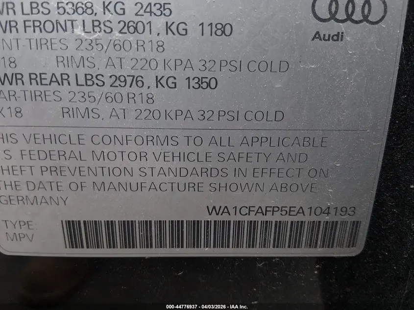 2014 AUDI Q5 2.0T PREMIUM