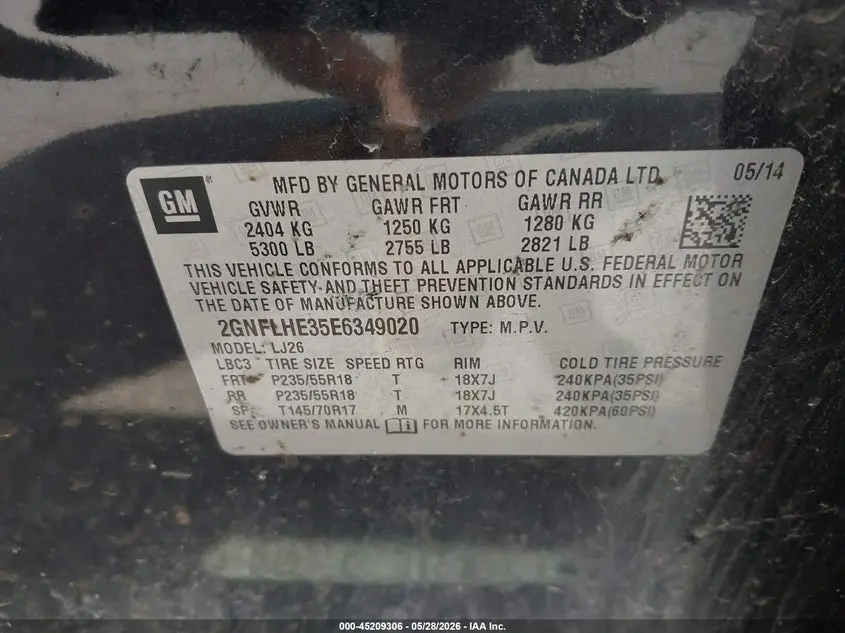 2014 CHEVROLET EQUINOX LTZ