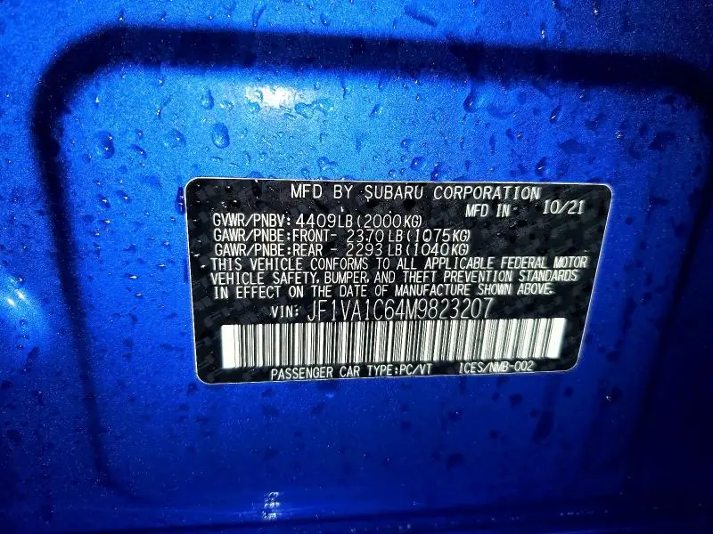 2021 SUBARU WRX PREMIUM  