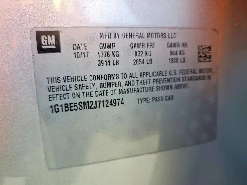 2018 CHEVROLET CRUZE LT  