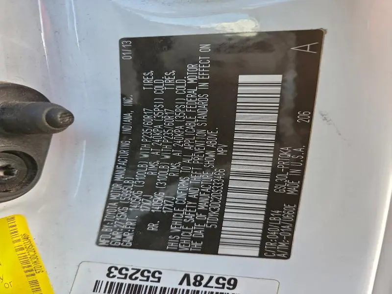 2013 TOYOTA SIENNA XLE  