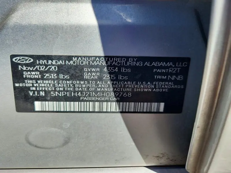 2021 HYUNDAI SONATA LIMITED  