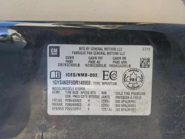 2013 CADILLAC ESCALADE ESV PLATINUM  