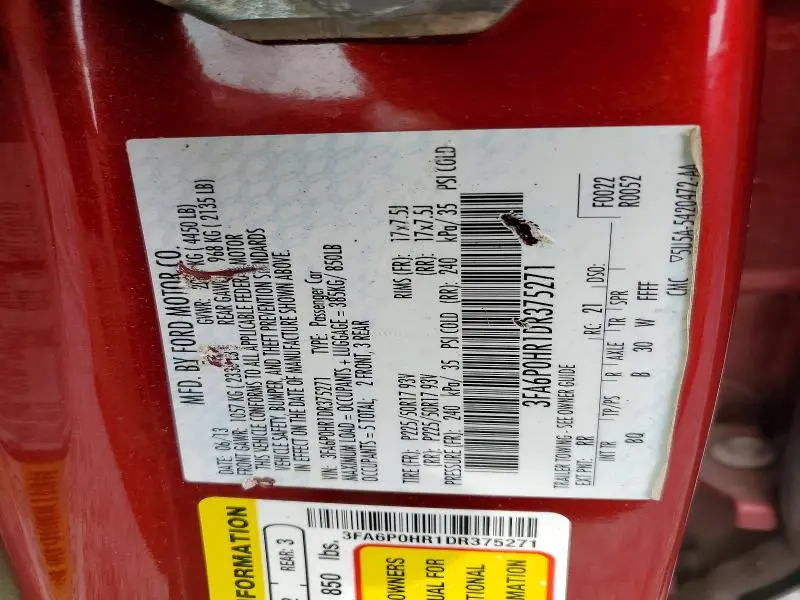 2013 FORD FUSION SE  