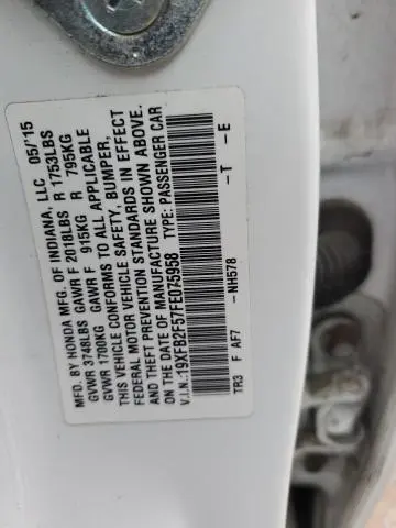 2015 HONDA CIVIC LX  