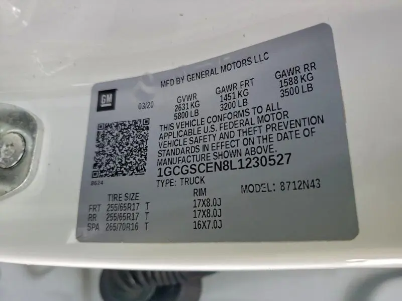 2020 CHEVROLET COLORADO LT  