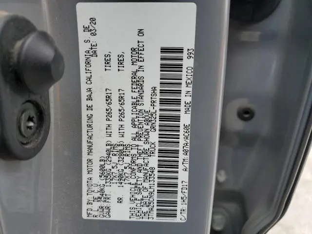 2020 TOYOTA TACOMA DOUBLE CAB  