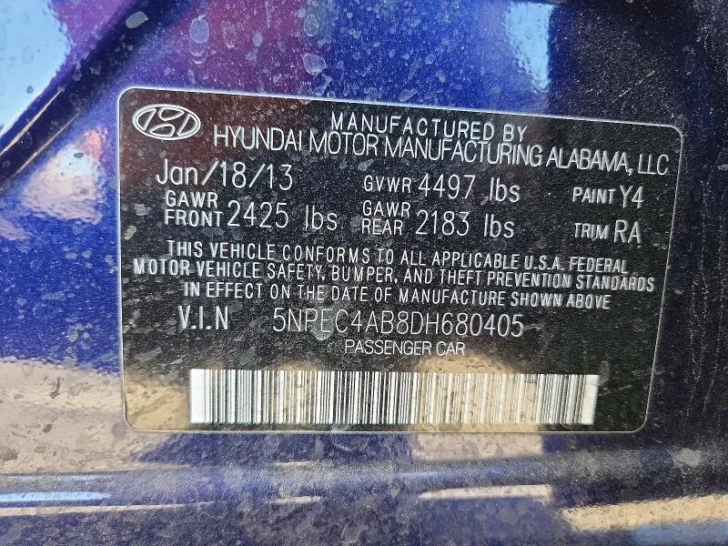 2013 HYUNDAI SONATA SE 2.0T  