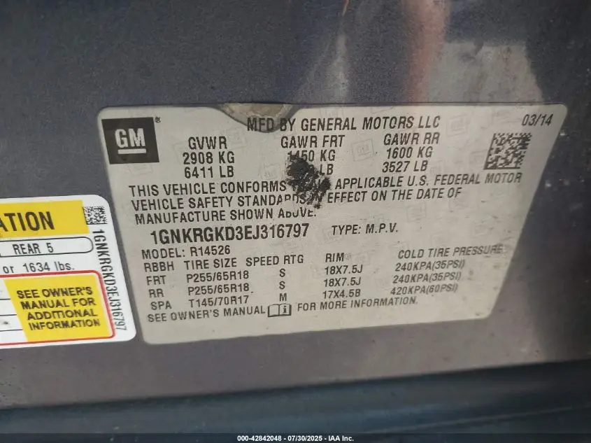 2014 CHEVROLET TRAVERSE 1LT