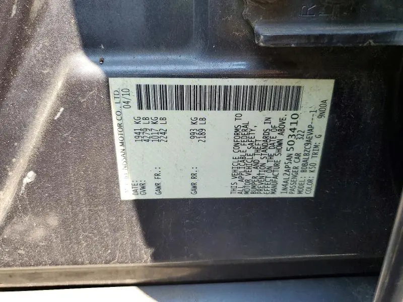 2010 NISSAN ALTIMA 2.5  