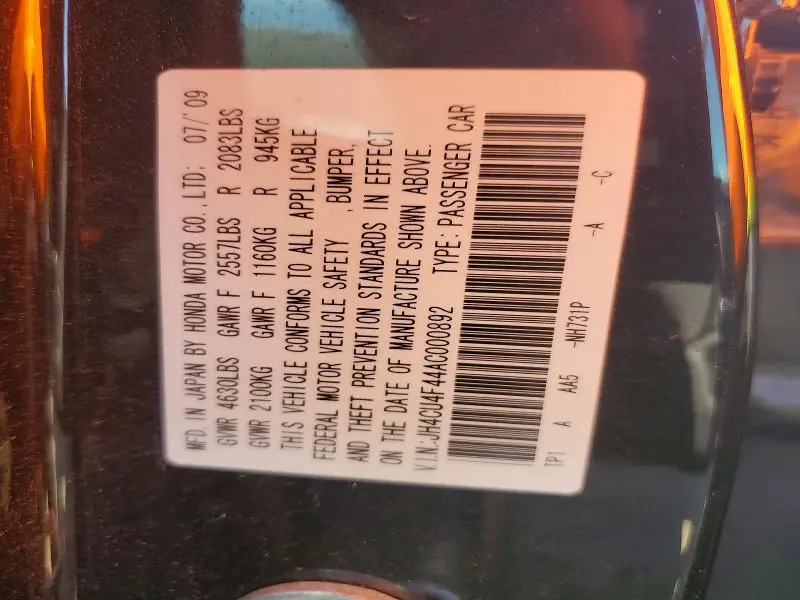 2010 ACURA TSX   