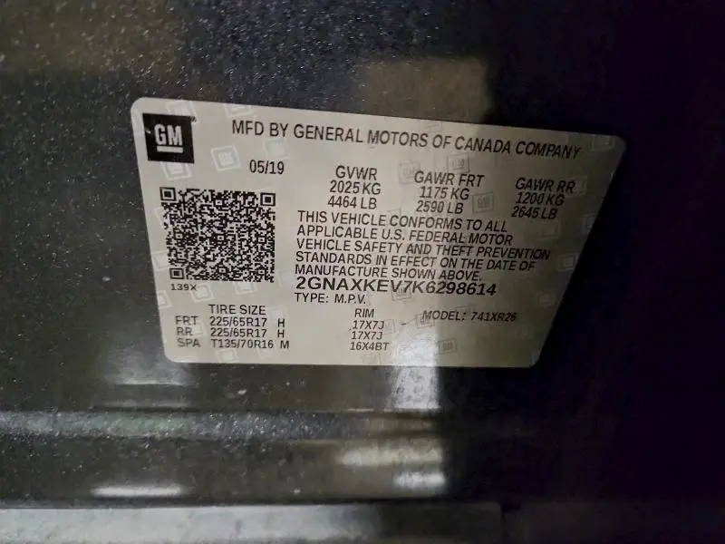 2019 CHEVROLET EQUINOX LT  