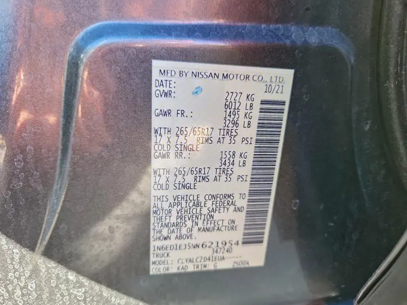 2022 NISSAN FRONTIER S  