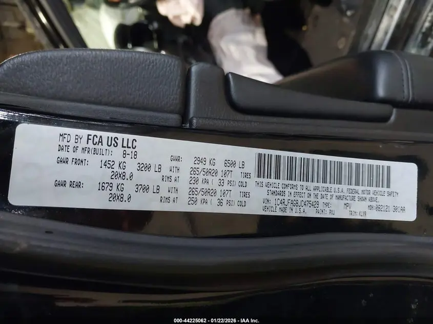 2018 JEEP GRAND CHEROKEE ALTITUDE 4X4