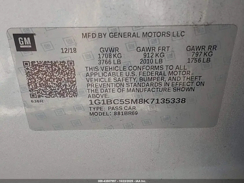 2019 CHEVROLET CRUZE LS