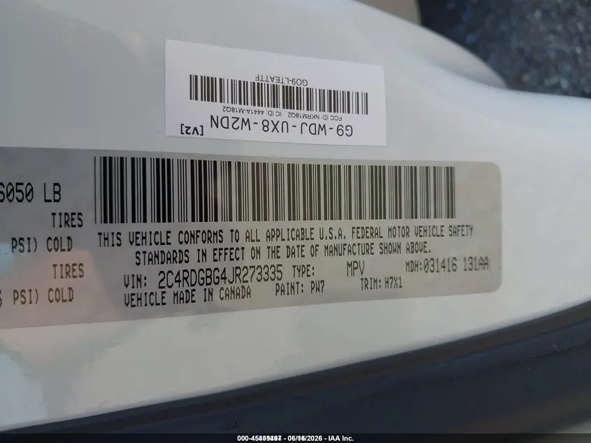2018 DODGE GRAND CARAVAN SE