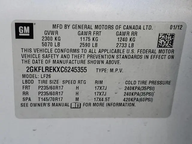 2012 GMC TERRAIN SLE  