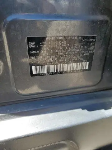 2019 SUBARU OUTBACK 2.5I PREMIUM  