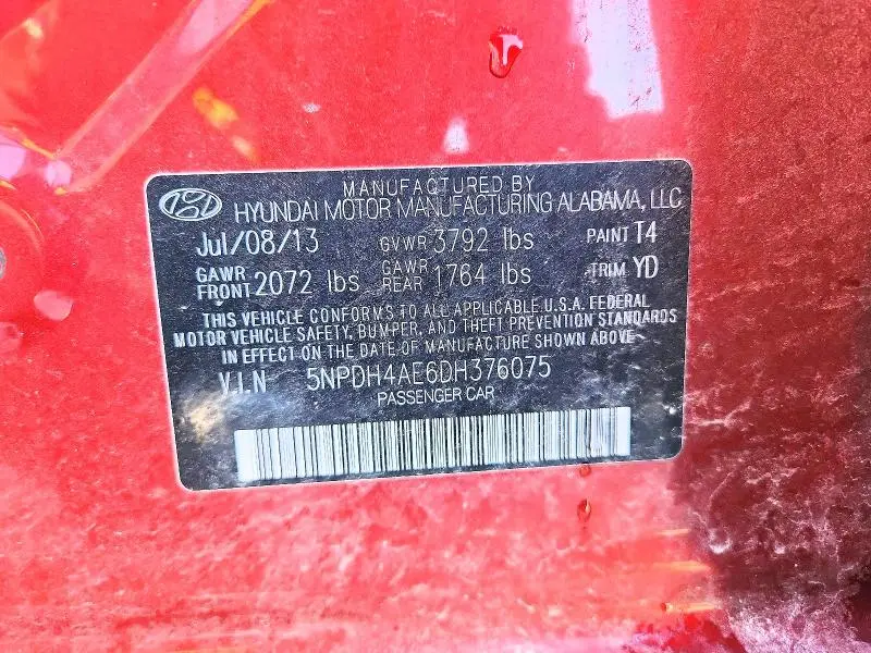 2013 HYUNDAI ELANTRA GLS  