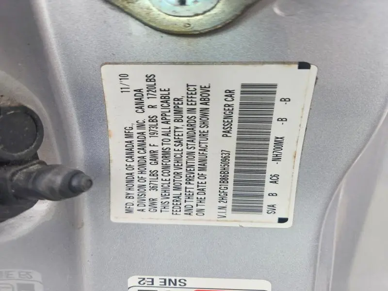 2011 HONDA CIVIC EX  