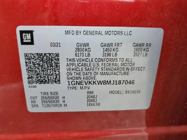 2021 CHEVROLET TRAVERSE PREMIER  