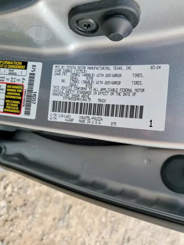 2024 TOYOTA TUNDRA PLATINUM  