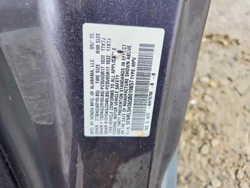 2016 HONDA ODYSSEY SE  
