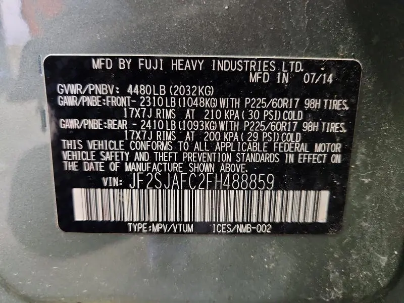 2015 SUBARU FORESTER 2.5I PREMIUM  