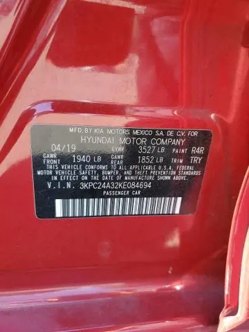 2019 HYUNDAI ACCENT SE