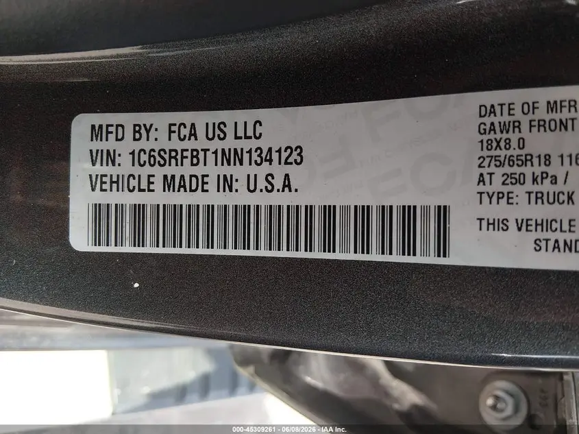 2022 RAM 1500 BIG HORN  4X4 6'4 BOX