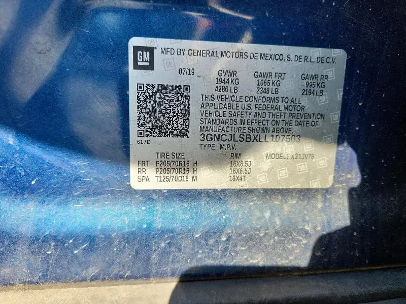 2020 CHEVROLET TRAX 1LT  